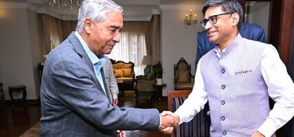 कांग्रेस सभापति देउवासँग भारतीय विदेश सचिव भेटवार्ता