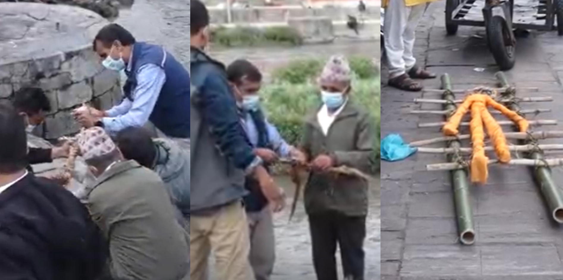 आफन्तले कुशको शव बनाएर गर्न थाले दाहसंस्कार आफन्तले कुशको शव बनाएर गर्न थाले दाहसंस्कार